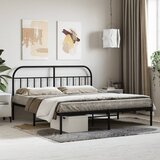 vidaXL Metalni okvir za krevet s uzglavljem crni 160x200 cm Cijene