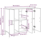 vidaXL Strani šal Črna 90 x 34 x 80 cm Konstruiran les | Shoptok.si