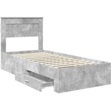  Krevetna konstrukcija s ladicama Betonski sivi 100 x 200 cm | shoptok.hr