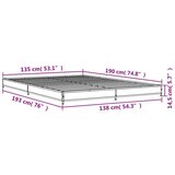 vidaXL Posteljni okvir črn 135x190 cm inženirski les in kovina | Shoptok.si