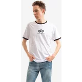 Alpha Industries Bombažna kratka majica Tee Contrast bela barva