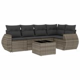 Maison Chic Seti vrtnega pohištva - Vrtna garnitura - Vrtni pohištvo set 6-delna z blazinami siv poli ratan, (21804105) | Shoptok.si