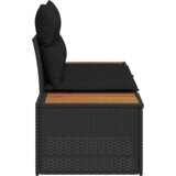 vidaXL Kauč za vrt s dva sjedala s jastucima crni poli ratan | shoptok.hr