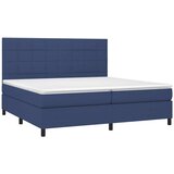  box spring s madracem LED plavi 200x200 cm od tkanine | shoptok.hr