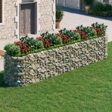 vidaXL Visoka greda gabion pocinkano železo 500x100x100 cm | Shoptok.si