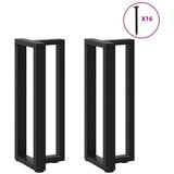 vidaXL konzolna miza noge T-oblika 2 kosa črna 20x28x(72-73) cm jeklo | Shoptok.si