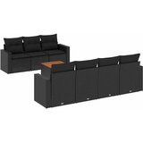  8-dijelni set vrtnih sofa od poliratana s jastucima crni Crna 66 x 62 x 69 cm | Shoptok.si