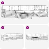  Set vanjskih sofa 6 kom. Bijela i bež Poliester | shoptok.hr