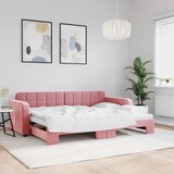  Dnevni krevet na razvlačenje ružičasti 80 x 200 cm baršunasti | shoptok.hr