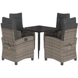 5-dijelni vrtni blagovaonski set sivi od poliratana Siva Dužina stola 80 cm | Shoptok.si