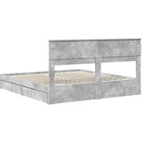  Krevet s od storage s uzglavljem Betonski sivi 200 x 200 cm | shoptok.hr