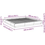  Okvir za krevet crni 200 x 200 cm konstruirano drvo | shoptok.hr