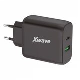 X Wave GaN65w-AC GaN ultra-brzi punjac 65W USB-A + USB-C , za mobilne,tablete, Crni | ePonuda.com