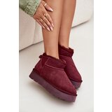 Boto Stylish Suede Low Snow Boots Burgundy Nucca Cene