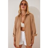  Women's Camel Oversize Long Basic Shirt Cijene