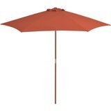 vidaXL Zunanji senčnik z lesenim drogom 270 cm terakota | Shoptok.si