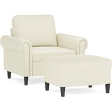  Fotelja s tabureom krem 60 cm baršunasta | shoptok.hr