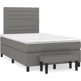 Maison Chic Box spring postelja - Vzmetna postelja z vzmetnico temno siva 120x200 cm blago SL6831, (21900270) | Shoptok.si