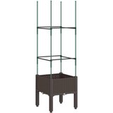 Furnova Cvetlično korito z oporno mrežo rjavo 40x40x142,5 cm PP, (21920578) | Shoptok.si
