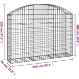  Gabionska košara s lukom 150x30x100/120 cm pocinčano željezo | Eponuda.com
