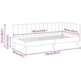  Kutni okvir kreveta s uzglavljem Ružičasta 90 x 190 cm Baršun | shoptok.hr