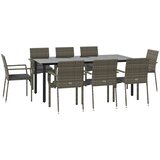 9-dijelni vrtni blagovaonski set crno-sivi od poliratana | Eponuda.com