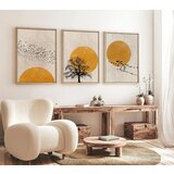 Wallity Huhu147 - 30 x 40 multicolor decorative framed mdf painting (3 pieces) Cene