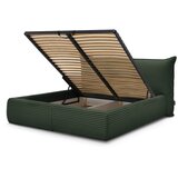Bobochic Paris Temno zelena oblazinjena zakonska postelja s prostorom za shranjevanje z letvenim dnom 180x200 cm Jade – | Shoptok.si