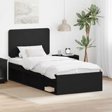  Krevetna konstrukcija Crna 75 x 190 cm Čvrsto borovo drvo | shoptok.hr