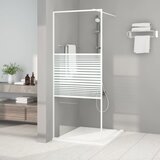 vidaXL Pregrada za tuš bela 80x195 cm prozorno ESG steklo Cene