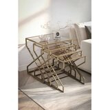 Hanah home Ela set od 4 umetnuta stočića, antik ram, ploče od bronzanog stakla | Eponuda.com