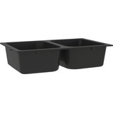  Kuhinjski umivaonik Crna 76 x 48 x 30 cm Kvarc i smola | shoptok.hr