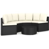  5-dijelni set vrtnih sofa od poliratana s jastucima crni | shoptok.hr