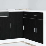 vidaXL Kuhinjski kotni osnovni kabinet s shranjevanjem Riga Črni hrast | Shoptok.si