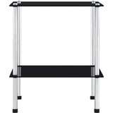Police s 2 razine crne 40 x 40 x 47 cm od kaljenog stakla | shoptok.hr