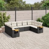 vidaXL 9-dijelni set vrtnih sofa s jastucima crni od poliratana | shoptok.hr
