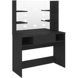 vidaXL Toaletna mizica z LED lučkami 100x40x135 cm MDF črna | Shoptok.si