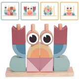 Tooky Toy Tooky drvena igračka – rak, slagalica za slaganje blokova (pastel) | shoptok.hr