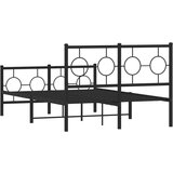 Metalni okvir kreveta uzglavlje i podnožje crni 120x200 cm | shoptok.hr