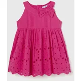 Mayoral Dječja pamučna haljina boja: ružičasta, mini, širi se prema dolje