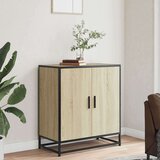 vidaXL Komoda sonoma hrast 68x35x76 cm inženirski les in kovina | Shoptok.si