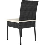 Poli 5-dijelni vrtni blagovaonski set od poliratana crni | shoptok.hr