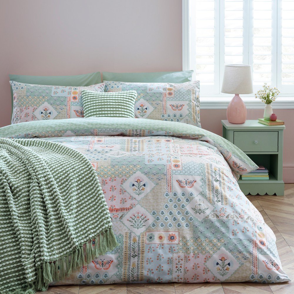 Catherine Lansfield Enojna posteljnina 135x200 cm Folk Patchwork – | Shoptok.si