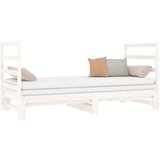  Izvlečna dnevna postelja bela 2x(90x190) cm trdna borovina, (20725233) | Shoptok.si