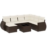 Maison Chic Seti vrtnega pohištva - Vrtna garnitura - Vrtni pohištvo set 8-delna z blazinami rjav poli ratan, (21799785) | Shoptok.si