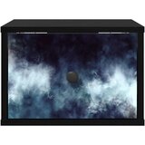  Wall-mounted noćni ormarić RAALTE Crni hrast 36 x 33 x 25 cm - Crni hrast Plavi mramorni uzorak 1 | shoptok.hr