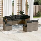  8-dijelni set vrtnih sofa od poliratana s jastucima sivi | shoptok.hr