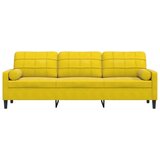 vidaXL Trosjed s ukrasnim jastucima žuti 210 cm baršunasti | shoptok.hr