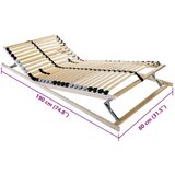 LEŽAJ s letvicama Smeđa 80 x 190 cm Čvrsto drvo bukve | Eponuda.com