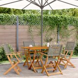 Maison Chic Zložljivi Vrtni Stoli - Stol za vrti 4 kosi sivi poli ratan in trden les JS2880, (21876293) | Shoptok.si